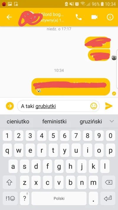 KamRadz - Wiedzieliście, że messenger słowo "grubiutki" chce zamieniać na "feministki...