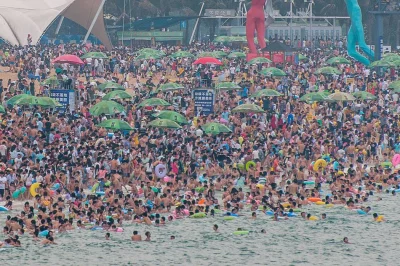 goroh - Majówka po chińsku. Park wodny i plaża Dameisha w Shenzhen, miejsce nawiedził...