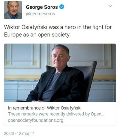 falszywyprostypasek - Soros upamiętni Wiktora Osiatyńskiego, obrońcę praw człowieka i...