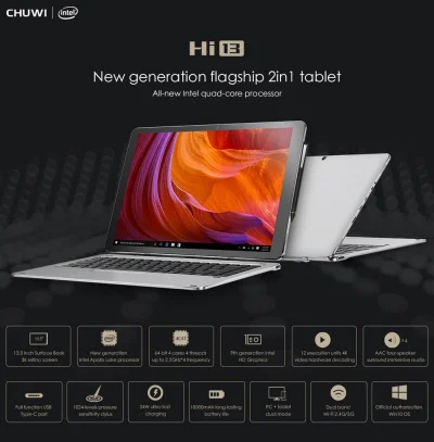 eternaljassie - CHUWI Hi13 2 in 1 Tablet PC w dobrej cenie. Teraz tylko $259,99 z kup...