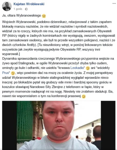 Andreth - Jako że Kajetan Wróblewski jest w pewnym sensie osobą publiczną (nieformaln...