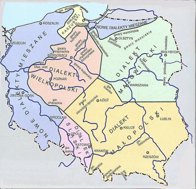 madtrexx - Schematyczny podział dialektów polskich . W komentarzu druga mapa

 #map...