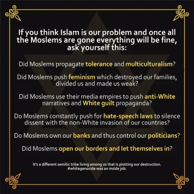 hematyt - @solarris: Postawie przewrotną teze - to nie muzułmanie są największym zagr...