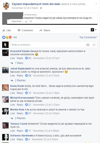 trq - Wszedłem z ciekawości na jeden fanpage na facebooku. #patologiazewsi sroga. #be...