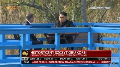 Kielek96 - Trwa historyczne spotkanie między przywódcami obu Korei na moście graniczn...