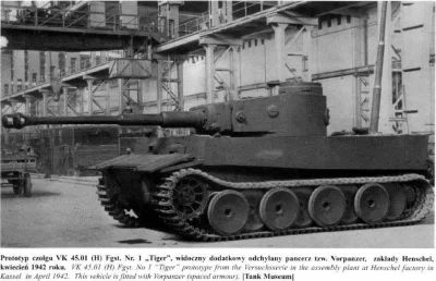 s.....c - Na zdjęciu bardzo rzadka prototypowa "wersja" czołgu PzKpfw VI Tiger wyposa...
