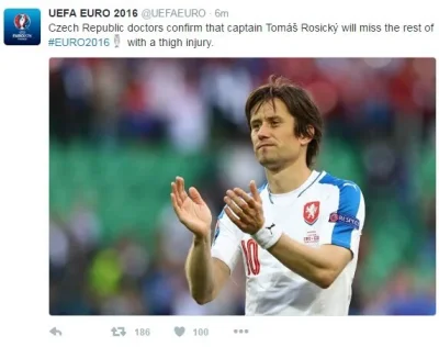 Armia_Szefernakera - #euro2016 #pilkanozna Rosicky znów się połamał. Ja #!$%@?, człow...