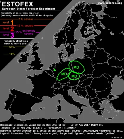 takitu001 - Mesoscale Discussion
Valid: Tue 30 May 2017 11:00 to Tue 30 May 2017 15:...