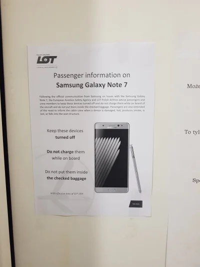 Operatory - Instrukcja przewoźnika LOT dot. pasażerów z note 7 xD 
#samsung #android ...