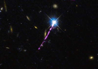 sznaps82 - Image: The radio jet of the quasar 4C+19.44, powered by a supermassive bla...