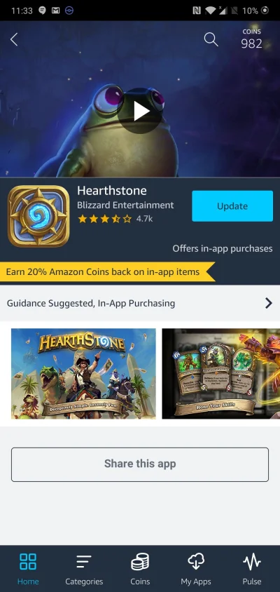 freeel - #hearthstone Amazon store ma aktywny coinback za zakupy w Hs 20%