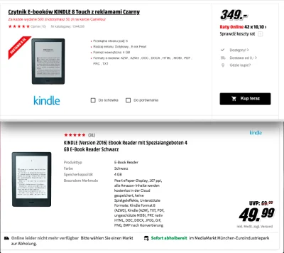 h4ckthepl4net - Patrzcie na Media Markt
Kindle 8 349pln vs 49.99e . W polsce 66% dro...