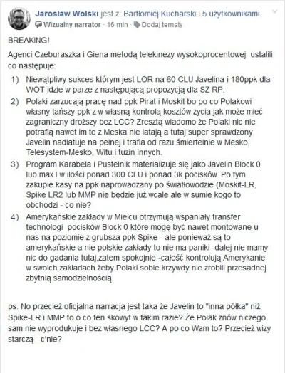 BaronAlvon_PuciPusia - Spekulacje publicysty z branży. Javelin dla WOT jak blokada ro...