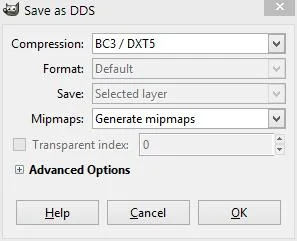 Mokrysedes - @Golomp: Ustawienia eksportu do DDS w GIMPie dla zainteresowanych: