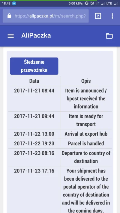 StanislawAniol - Jak mi nie doszła paczka z #gearbest zamówiona 12.11.2017 to jak zac...