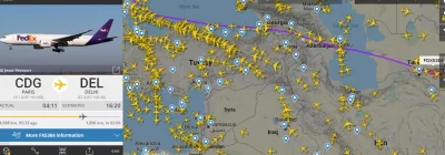 aldi7x - Dużo samolotów lata jeszcze nad Iranem ale jest też sporo linii które omijaj...