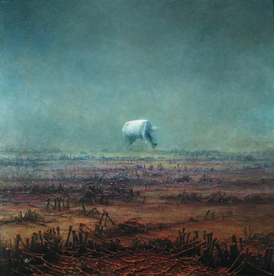 pekas - #beksinski #beksinskinadobranoc #malarstwo #sztuka
Rok 1982, 87 x 87 cm. Wzi...