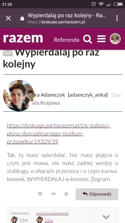 lewactwo - @wydacJadzkeza_Kokeszke: Nie zgadzałeś się z poglądami Pani Adamczyk to pi...