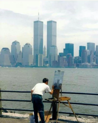 Dawidokido11 - Nieznany artysta maluje dwie wieże WTC, 80'
#fotografia #fotohistoria ...
