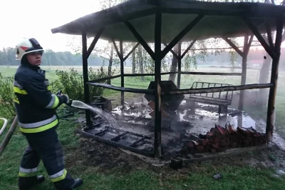 grishko - 4 maja 2019, Pisarzowice, ul. Piaskowa, godz. 4.45 - Dziesięć zastępów stra...