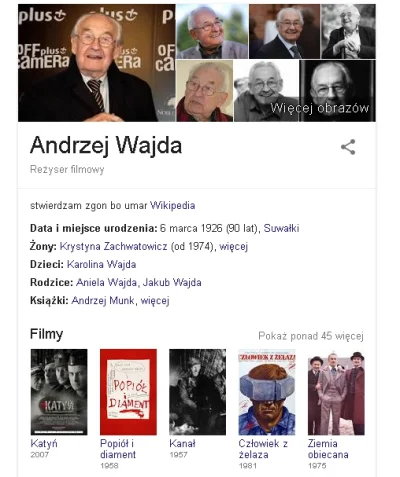 badtek - Wpisałem Andrzej Wajda w google i wyskoczylo mi takie okienko... czy to jaki...