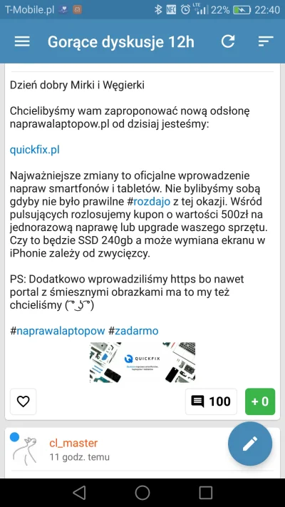 arctix - @naprawalaptopow: Wyzerowałem wam plusy, sorki ziomeczki. Mam nadzieję, że n...