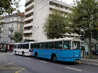 p.....a - Tramwaj przerobiony na trolejbus. #lozanna #szwajcaria #ciekawostki