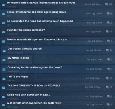 Zdzisiaczek - Screen z forum gry Crusader Kings 2. Tematy wyrwane z kontekstu wygląda...