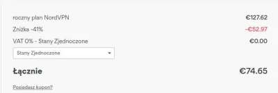 Bele2000 - Przy kupnie planu nordVPN
należy wybrac Polskę czy zostawić na Stany zjed...