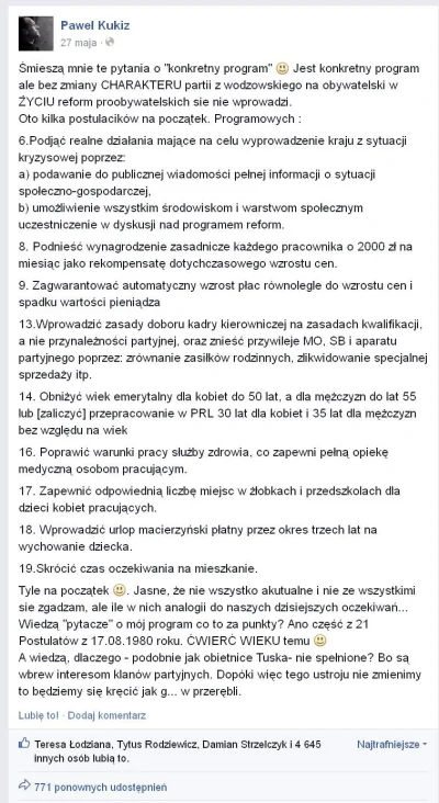 xvovx - @franekfm: 
Znalazłem, ale tam jest więcej niż 3 postulaty. Mam sobie wybrać...