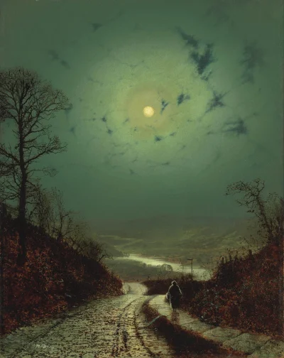 Nemezja - #malarstwo #sztuka 
John Atkinson Grimshaw - "Moonlight" (1871)