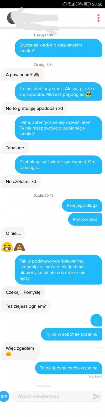 tencobana_dostal - Podryw na alaskańskiego smoka ( ͡° ͜ʖ ͡°) #tinder #heheszki