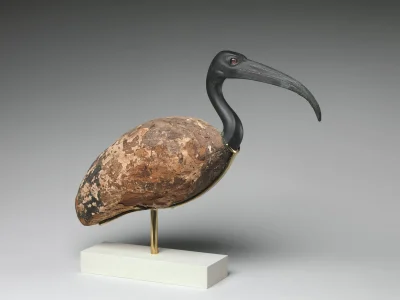 myrmekochoria - Ibis, Egipt 600 - 30 rok przed naszą erą. Głowa jest z brązu, a oczy ...