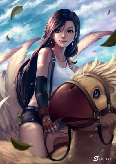 kedzior1916 - #randomanimeshit #finalfantasyvii #tifalockhart #chocobo #namaeshifuta