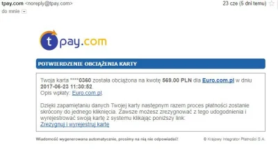 cargo92 - @slx2000: Przesyłam email z potwierdzeniem zapłaty by nie było niedomówień: