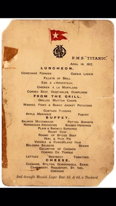 matus112 - Menu z restauracji z Titanica
#ciekawostki #ciekawostkihistoryczne #titan...