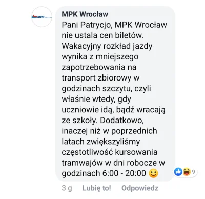 Reepo - Wg MPK Wrocław rozkład letni podyktowany jest zmniejszonym zapotrzebowaniem n...