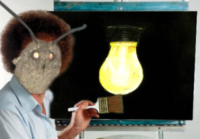 Kotolazik - #cma #bobross #memy male szczesliwe lampki