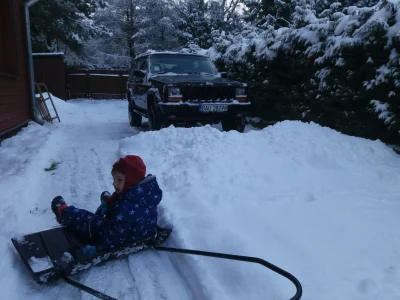 kaczor - Kto nie jedzil na lopacie do #snieg ten nie mial #dziecinstwo #dzieci i troc...
