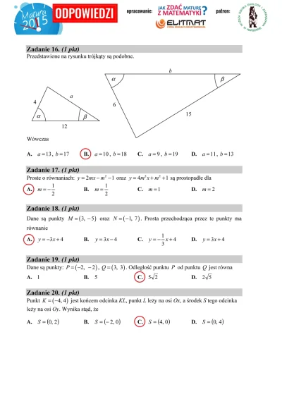 T.....k - Mirki, czemu w 20 zadaniu jest C, a nie A?
#matura #techbaza #matura2015 #...