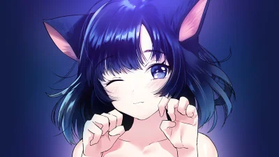 Azur88 - #randomanimeshit #originalcharacter #shorthair #bluehair #blueeyes #nekomimi...