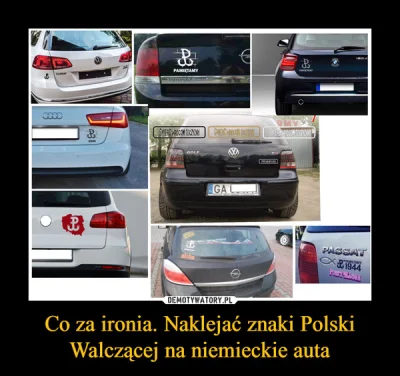cliptik - Po czym poznać idiotę? Po tym, że nakleja znak Polski Walczącej na poniemie...