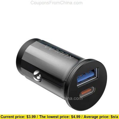 n____S - KUULAA 48W QC4.0 PD3.0 Car Charger - Banggood 
Cena: $3.99 (15,56 zł) + $0....