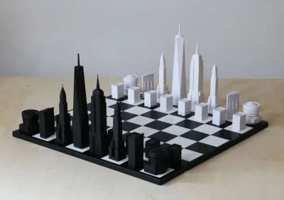 Zdejm_Kapelusz - Figury szachowe w kształcie budynków Nowego Jorku.

#szachy #cieka...