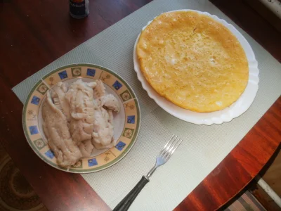 anonymous_derp - Dzisiejsze śniadanie: Smażona polędwica z mintaja, omlet z 5 jaj, só...