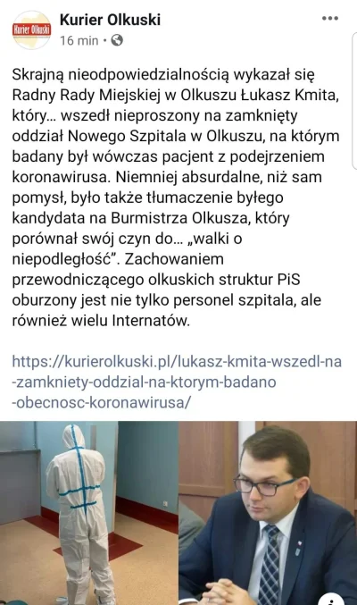 K.....0 - Ku chwale ojczyzny zaryzykuję narażaniem życia innych obywateli i jeszcze b...