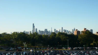 t.....e - Tak prezentuje się panorama Chicago. Widok z najwyższej kondygnacji Cellula...