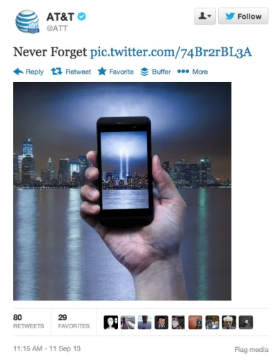 BrygadaRR - Plus błyskotliwa fotka z profilu AT&T na twitterze (im większa firma, tym...