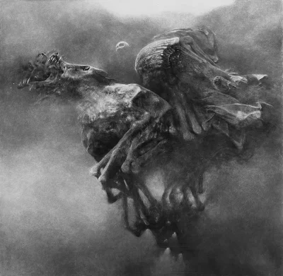 ColdMary6100 - NOC - Bez tytułu - 1981, 87 x 87 cm (MHS) #Beksinski #beksinskinadobra...