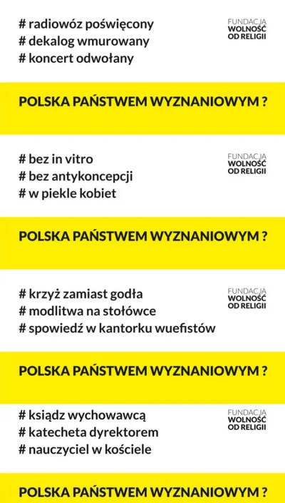falszywyprostypasek - Znalezisko: Kampania społeczna “Polska państwem wyznaniowym?” 
...